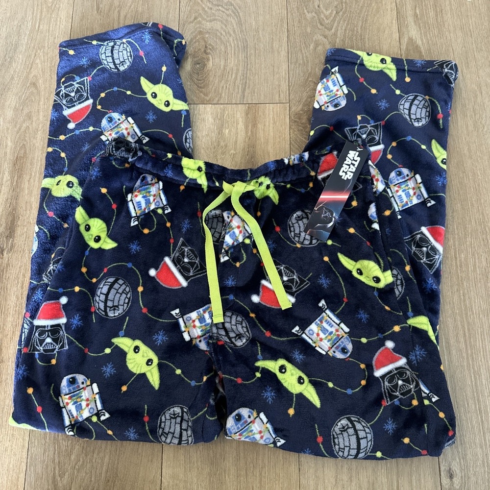 Disney Star Wars Men's Lounge‎ Pajama Pants Holiday Christmas Blue Large